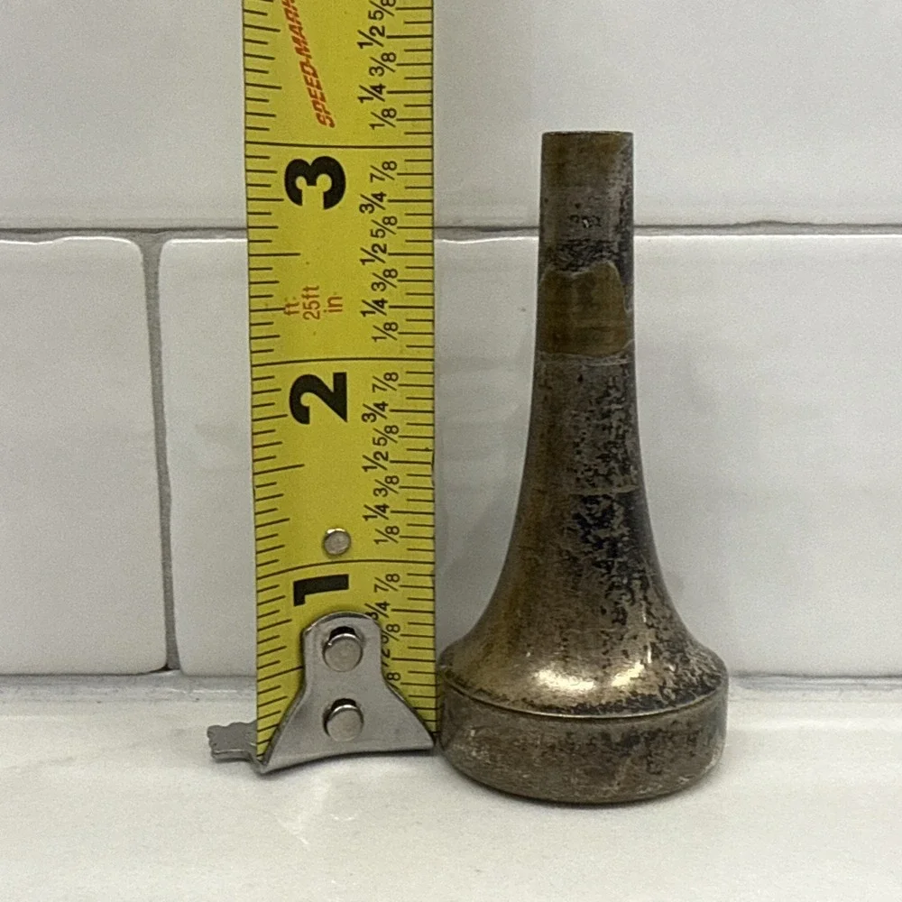 Vintage Conn 3A Small Shank Trombone Mouthpiece Silver Plated w/ Rubber Case